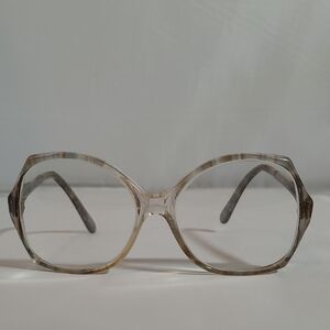 Clear Taupe Women's Oversized Frame Glasses